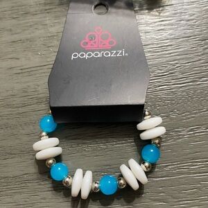 Paparazzi Turquoise and White Beaded Bracelet